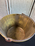 H.W. Hayden Antique Brass Pail with Rat Tail Handle