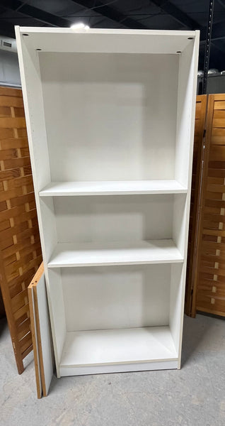 C- White Particle Board Bookcase with 4 Shelves