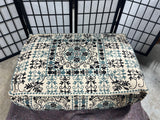 Blue-Gray/Black Floor Pouf