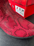 True Craft Faux Red Snakeskin Ankle Boots WOMEN’S SIZE 8.5