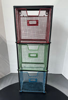 Metal Wire 3-Slot Hanging Storage Rack with Tilting Baskets