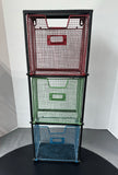 Metal Wire 3-Slot Hanging Storage Rack with Tilting Baskets