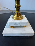 Brass & Marble French Country Style 3-Way Bouillotte Lamp (WORKS)