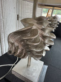 Pair of Silver Resin Clam Shell Table Lamps (WORKS)