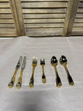 Gold Plated Flatware Set - 12 Pieces