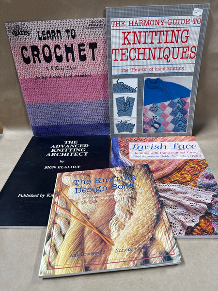 (A) Lot Of 5 Knitting And Crochet Books