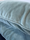Pair of Dusty Teal Velvet Throw Pillows