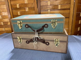 Pair of Decorative Travel Themed Suitcases