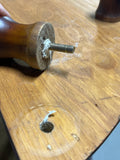 ***AS IS***International Caravan Inc. Carved Wood Half Moon Table with Drawer***READ DESCRIPTION***