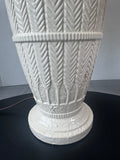 Botanical Cream Embossed Ceramic Table Lamp (WORKS)