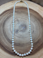 Pearl Necklace with 14K Gold Clasp (Letter J Engraved)