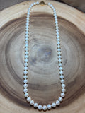 Pearl Necklace with 14K Gold Clasp (Letter J Engraved)