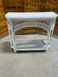 White Wicker Console