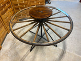 Wagon Wheel Table with Lazy Susan***HEAVY ITEM***