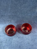 Lot Of 4 Ruby Red Glass Set Anchor Hocking
