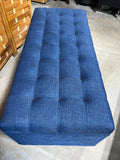 Style Craft Home Collection Blue Upholstered Bemnch/Ottoman/Coffee Table with Storage