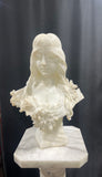 Art Nouveaux Marble Bust with Marble Pedestal***HEAVY ITEM***READ DETAILS ON PICK UP POLICY***