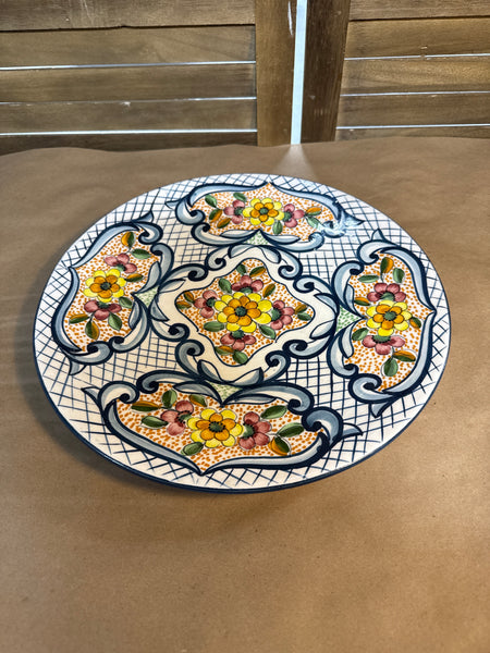 Large Decorative Floral Plate
