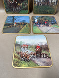 Fox Hunting Placemats/Coasters With Case - Set Of 5