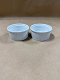 Pair Of Alpico France White Ribbed Ramekins