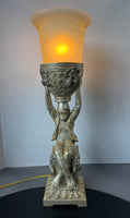Gilded Heavyweight Resin Monkey Hurricane Lamp (WORKS)