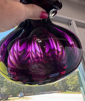 Amethyst Optic Hand Shop Blown Glass Ruffle Top Vase