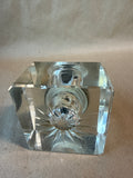 Glass And Brass Art Nouveau Ink Well With Woman