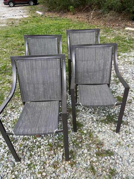 Set of 4 Patio Chairs, aluminum - AS IS