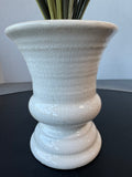 Artificial Cattail Arrangement in Crackled White Ceramic Vase