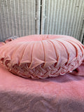 Soft Coral Fringed Throw with Matching Decorative Pillow