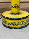 Vintage Yellow & Black Tin Tole Lamp