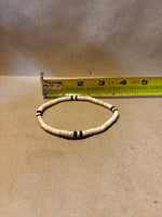 Ivory Toned Beaded Bracelet with Black Accent Beads