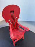(B) Department 56 Large Santa’s Red Wooden Violin Chair