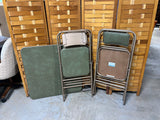 Samsonite Futura Green Folding Card Table with (4) =folding Chairs