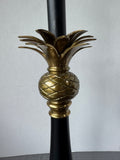 Matte Black & Brass Tone Metal Pineapple Lamp (WORKS)