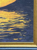Yellow Reflective Boat Print on Art Board