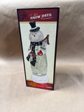 Cracker Barrel Snowman Light Up Glitter Globe WORKS // **** READ DESCRIPTION ***