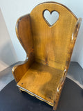Hand Crafted Country Style Doll Wooden Wingback Chair