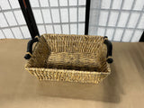 Woven Rectangular Basket with Side Handles
