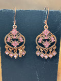Rose Gold Tone/Pink Earrings