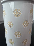 Chantal Snowflake Glazed Pottery Crock