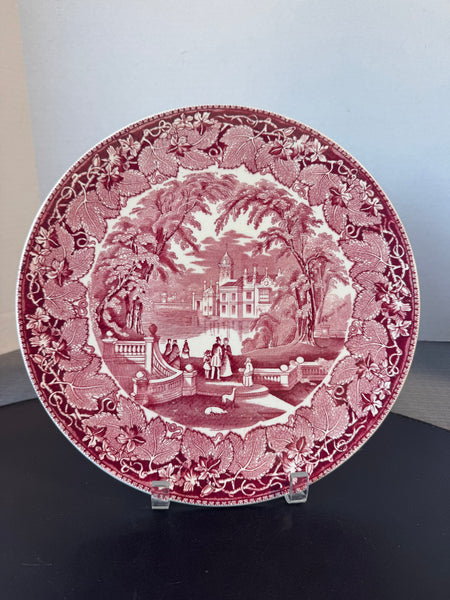 (LL) Mason’s England Vista Pink China Large Design Cake Plate