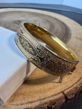 12K Gold Fill Etched Floral Cuff Bracelet