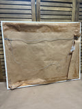 River Sunset on Canvas with Abstract Border; Signed with Initials J.A.