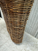 Hanging Woven Basket Wall Pocket with Bouquet of Dried Decor