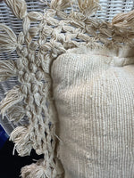 Pair of Bohemian Throw Pillows with Macramé Trim