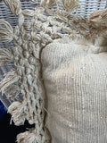 Pair of Bohemian Throw Pillows with Macramé Trim