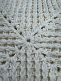 Bohemian Cream Knitted Throw Pillow with Fringe