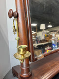 Wooden Vintage Tabletop Swing Vanity Mirror with Brass Candle Sconces AS IS (READ DESCRIPTION CAREFULLY)