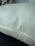 Pair of Holly Berry Embroidered Cream Throw Pillows